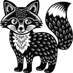 adorable fox vector illustration isolated on white