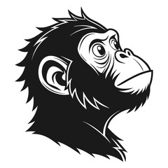 black monkey face icon with spiky hair and big