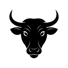 bull head logo in bold black vector style sharp