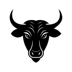 bull head logo in bold black vector style sharp