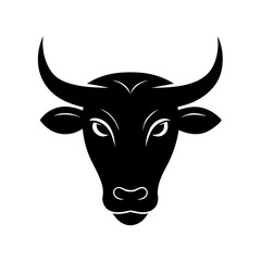 bull head logo in bold black vector style sharp