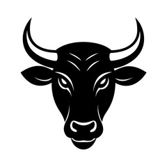 Naklejka premium bull head logo in bold black vector style sharp