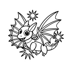 Dragon Flying Through Fireworks Coloring Page