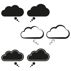 Rainy cloud icons. Storm weather symbols. Climate Vector graphic. Droplet element illustration.