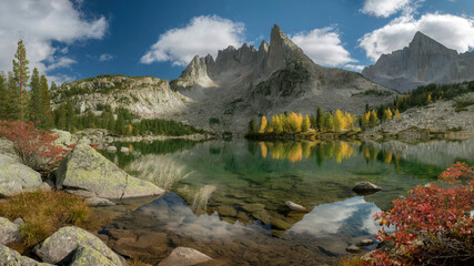 lake in the mountains outdoor natural background