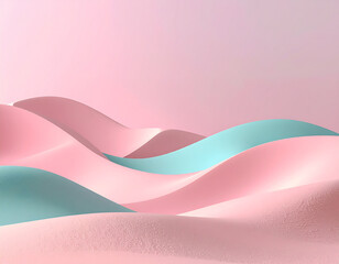 Zarter Abstract‑Banner, fließende Pastellwellen und Freifläche

