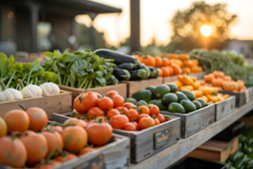 autumn harvest display, fall farmers market showcasing pumpkins and harvest veggies
