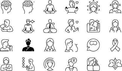 Diverse People Vector Icon Set featuring men, women, kids, seniors, professions, activities, and cultural styles—ideal for apps, infographics, and community themes.

