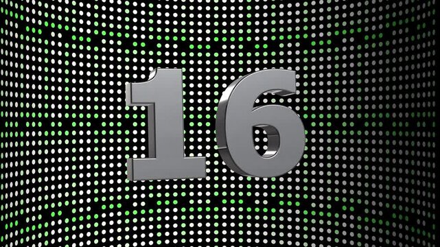 Dynamic 3 D Animation of a1 Number Symbol Against Abstract Dot Pattern Background Futuristic