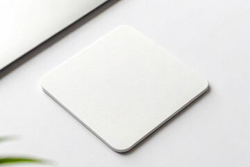 White Square Drink Coaster Mockup