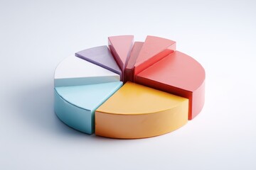 Obraz premium Segmented pie chart with raised portions illustrating data distribution and comparison for analysis and presentations