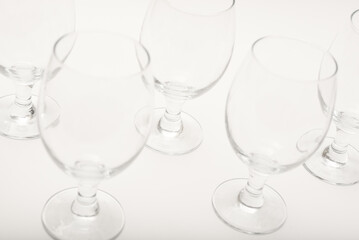 Empty glass glasses. Glassware.