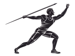 Javelin Thrower Athlete Silhouette