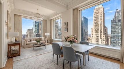 Luxurious city apartment with panoramic views.