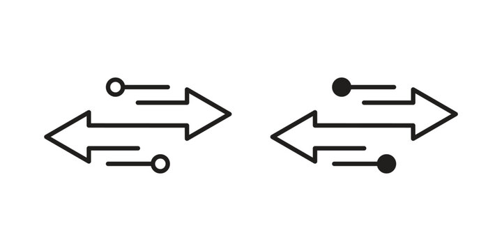 Transfer icons designed in filled, outline, line and stroke style