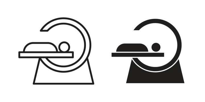 Tomography icons designed in filled, outline, line and stroke style