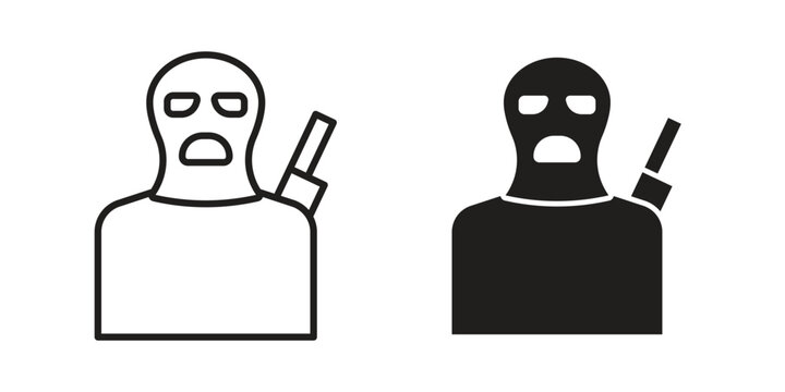 Terrorism icons designed in filled, outline, line and stroke style
