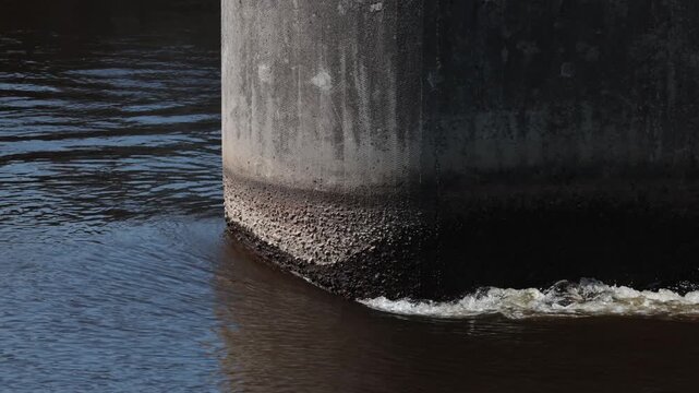 Alvkarleby, Sweden Water flowing in the Dala River at the Alvkarleby dam and hydroelectric plant. 