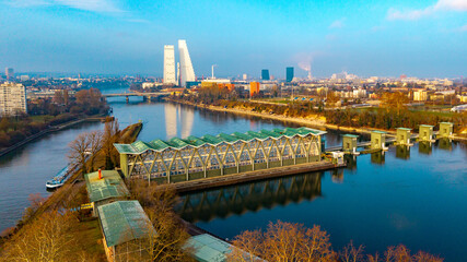 Fototapeta premium Basel with Birsfelden river power station