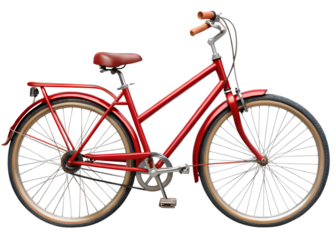 red bicycle on white background