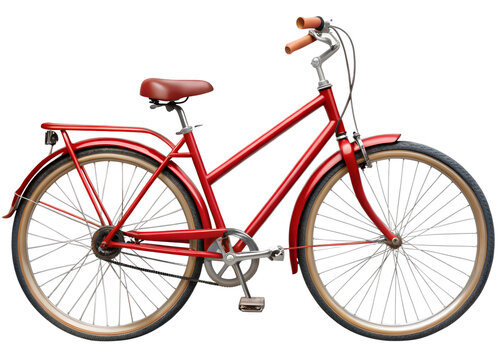 red bicycle on white background