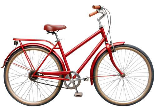 red bicycle on white background