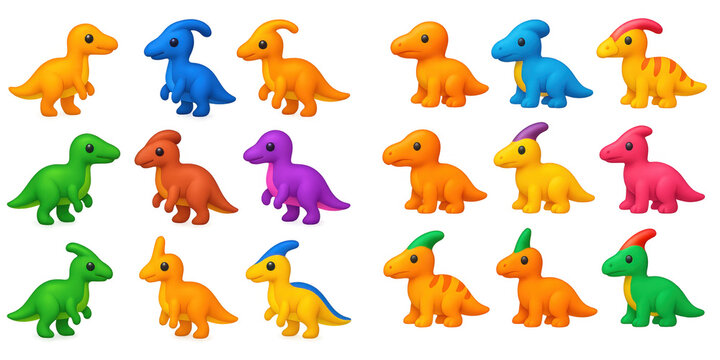 Colorful Dinosaur Icons