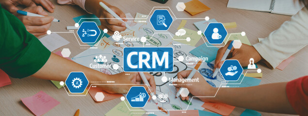 A dynamic group engages in a creative brainstorming session focused on customer relationship...