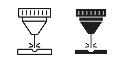 Laser machine icons designed in filled, outline, line and stroke style © Surya