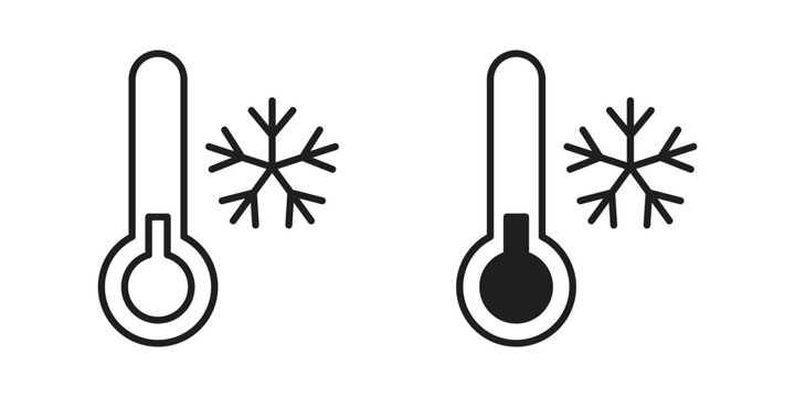 Hot and cold icons designed in filled, outline, line and stroke style