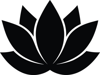 Lotus Silhouette Vector Art Illustration