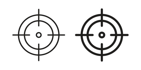 Gun target icons designed in filled, outline, line and stroke style © Surya