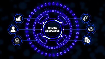 Human Resources HR management concept. Business, Technology, Internet and network concept. new business concept. connections in different places on the map. - Powered by Adobe