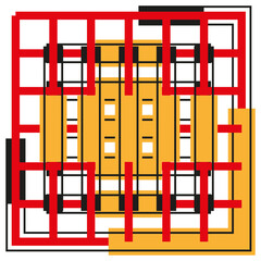 Geometric square grid. Bold color Vector. Abstract modern pattern. Dynamic graphic illustration.