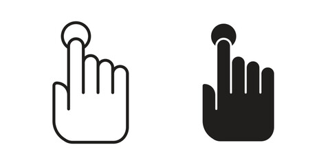 Obraz premium Finger control icons designed in filled, outline, line and stroke style