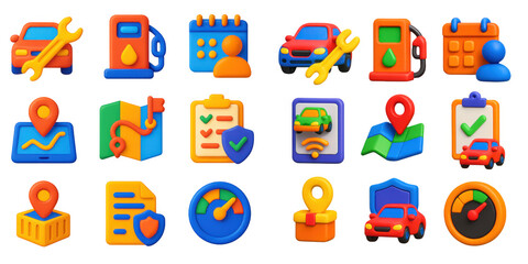 Fototapeta premium Fleet Management Icons