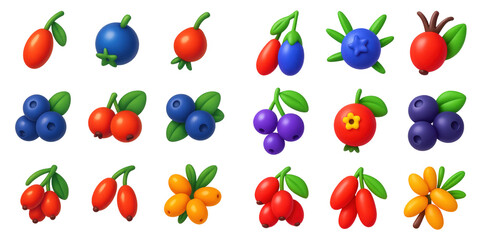 Vibrant Berry Icons
