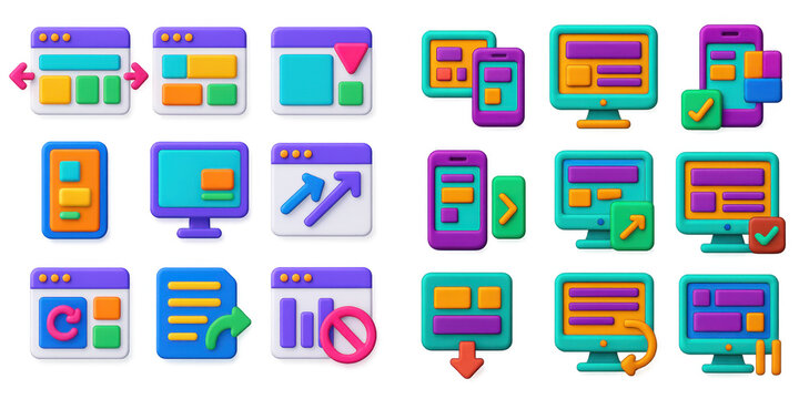 3D Responsive Design Icons