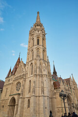 Fototapeta premium The Church of the Assumption of the Buda Castle (Nagyboldogasszony-templom), more commonly known as the Matthias Church (Mátyás-templom) 