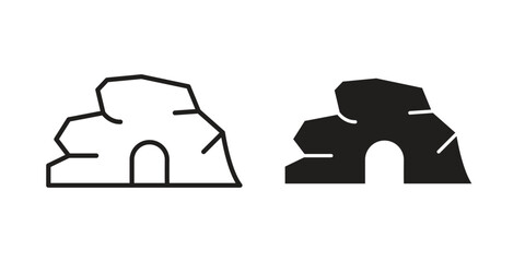 cave icons designed in filled, outline, line and stroke style