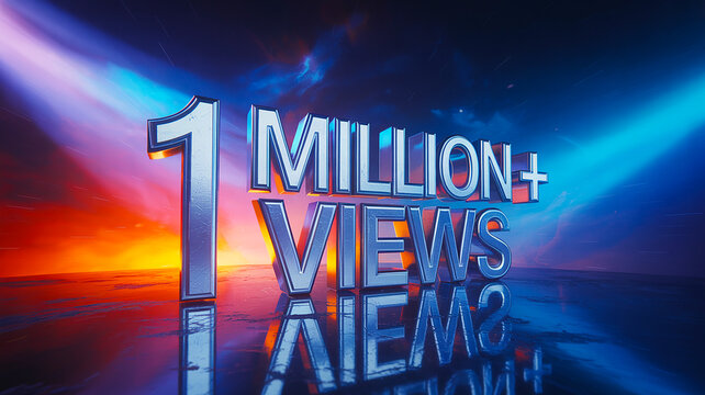Million views achievement celebration digital graphic