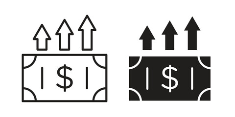 capital gain icons designed in filled, outline, line and stroke style