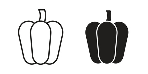 Capsicum icons designed in filled, outline, line and stroke style