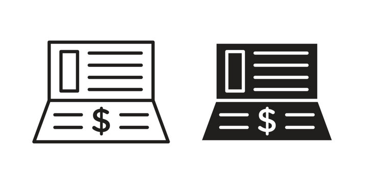 Bankbook icons designed in filled, outline, line and stroke style