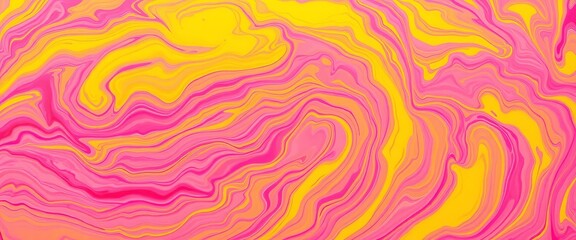 Swirling pink & yellow abstract paint texture; elegant, modern, artistic , texture background, movement