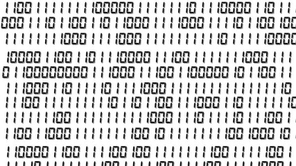 Binary code streaming numbers animation isolated on black background. Sharp white binary digital code abstract background with randomly changing zeros and ones isolated on black. - Powered by Adobe