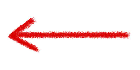 Hand drawn red arrow pointing left against a Transparent background vector illustration