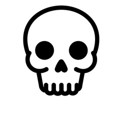 skull icon in black and white against white background