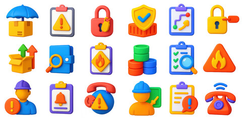 Fototapeta premium 3D Risk Management Icons