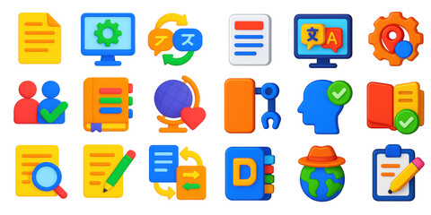 3D Translation Icons